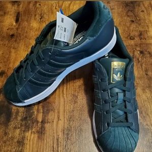 Addidas Superstar Green Leather Sneakers 7.5